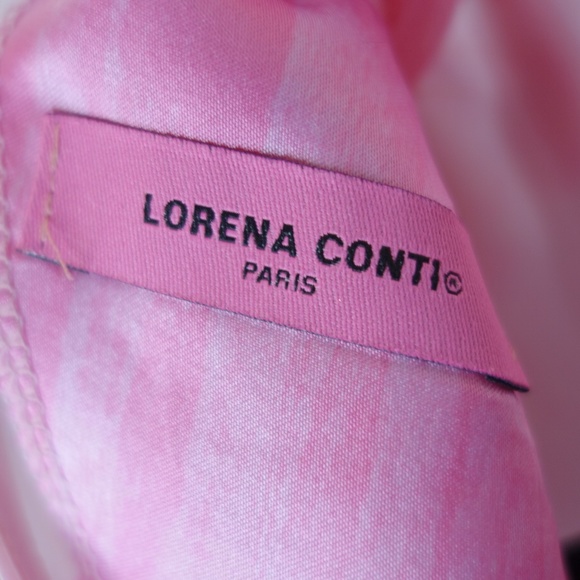 Lorena Conti Paris Pink Sleeveless Top w/ Scarf Collar Made In France, Size 2 - Picture 13 of 16